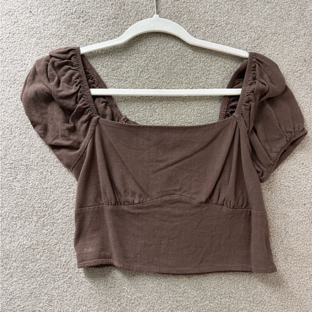 Brown Pacsun short sleeve crop